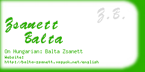 zsanett balta business card